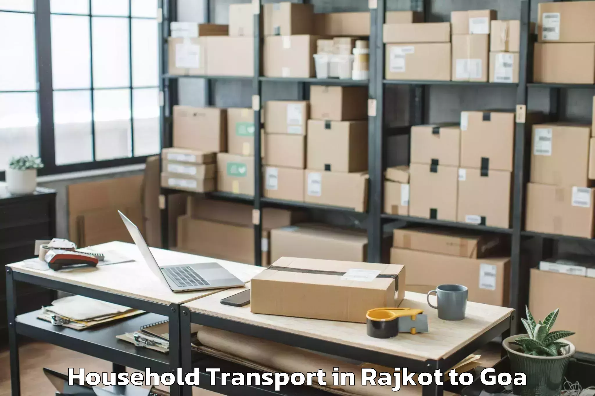 Book Rajkot to Sanquelim Household Transport Online